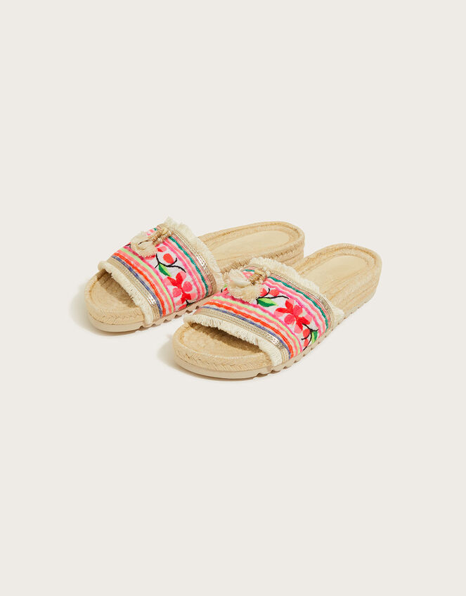 Emonk Ibiza Women's Boho Slides, Pink (PINK), large
