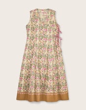 East Aurelie Hand-Woodblock Botanical Print Dress, Multi (MULTI), large