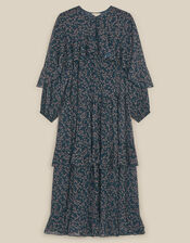 East Ellis Floral Print Cape Maxi Dress, Blue (BLUE), large
