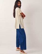 Cloe Knitted Collar Top, Yellow (YELLOW), large