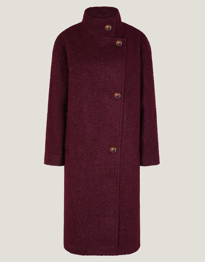 Freya Bouclé Coat, Red (BURGUNDY), large