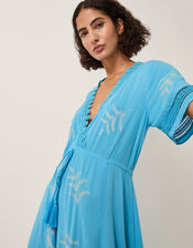 Fern Embroidered Maxi Dress, Blue (BLUE), large