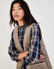 Cord Quilted Gilet , Brown (MUSHROOM), large