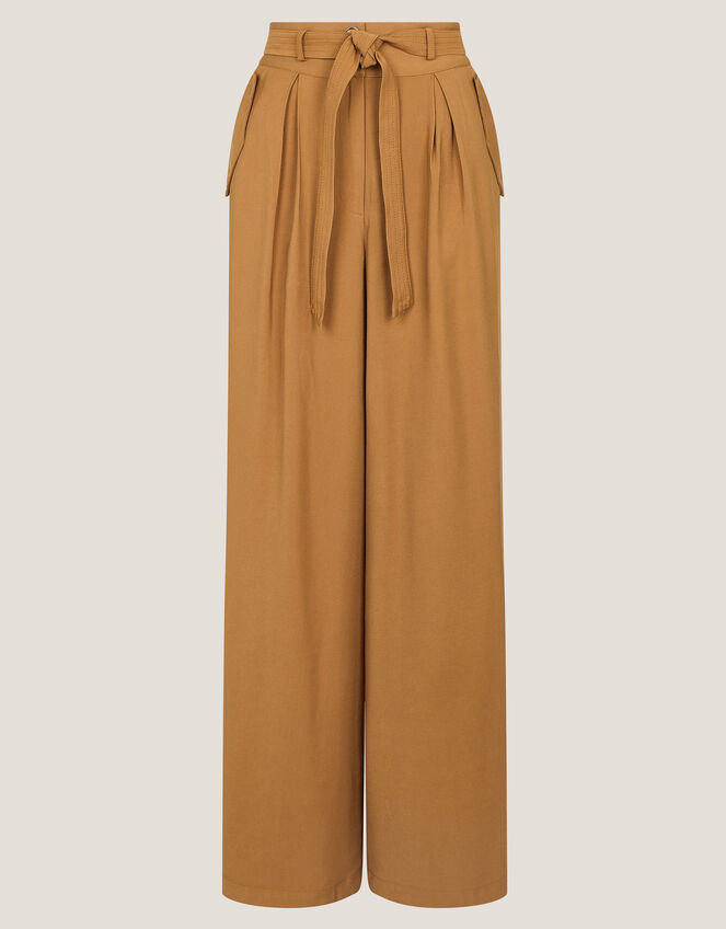 Nina Wide Leg Trousers, Brown (TOBACCO), large