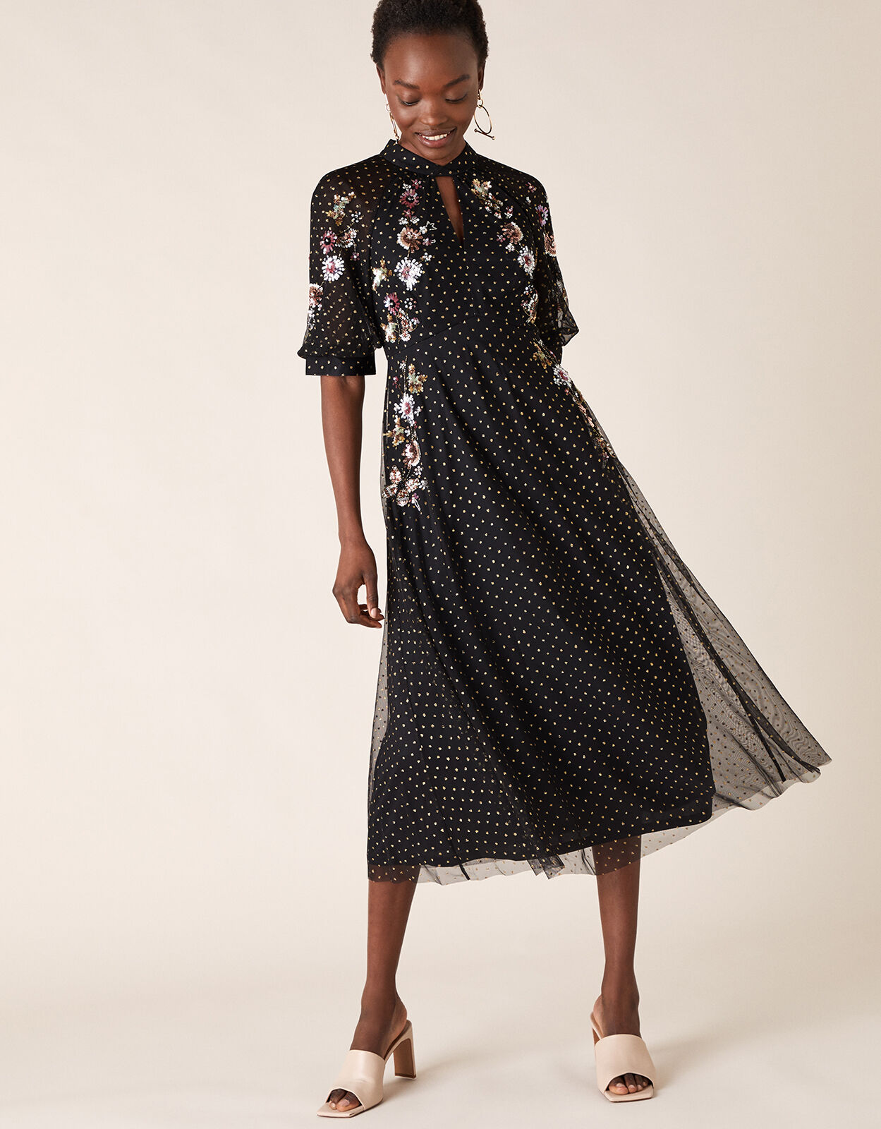 Polka dot sequin dress discount