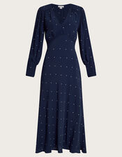 Stella Spot Dress, Blue (NAVY), large