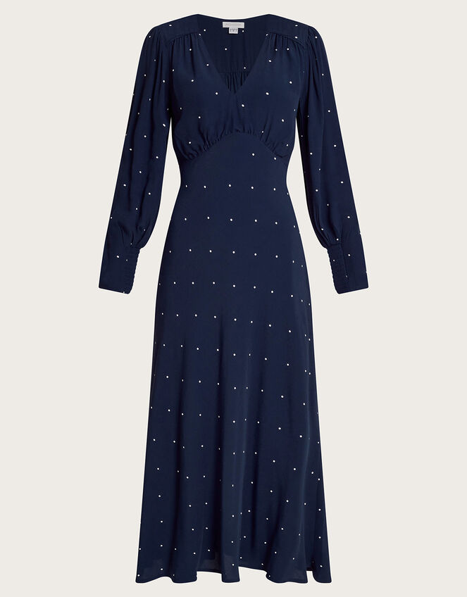 Stella Spot Dress, Blue (NAVY), large