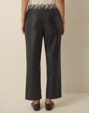 Libby Faux Leather Straight Leg Trousers, Black (BLACK), large