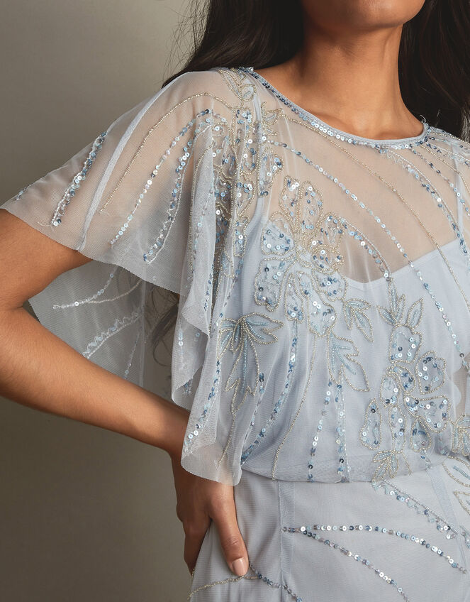 Sienna Embellished Maxi Dress with Recycled Polyester, CLOUD, large