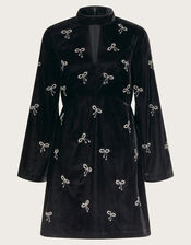 Moira Embroidered Bow Dress, Black (BLACK), large