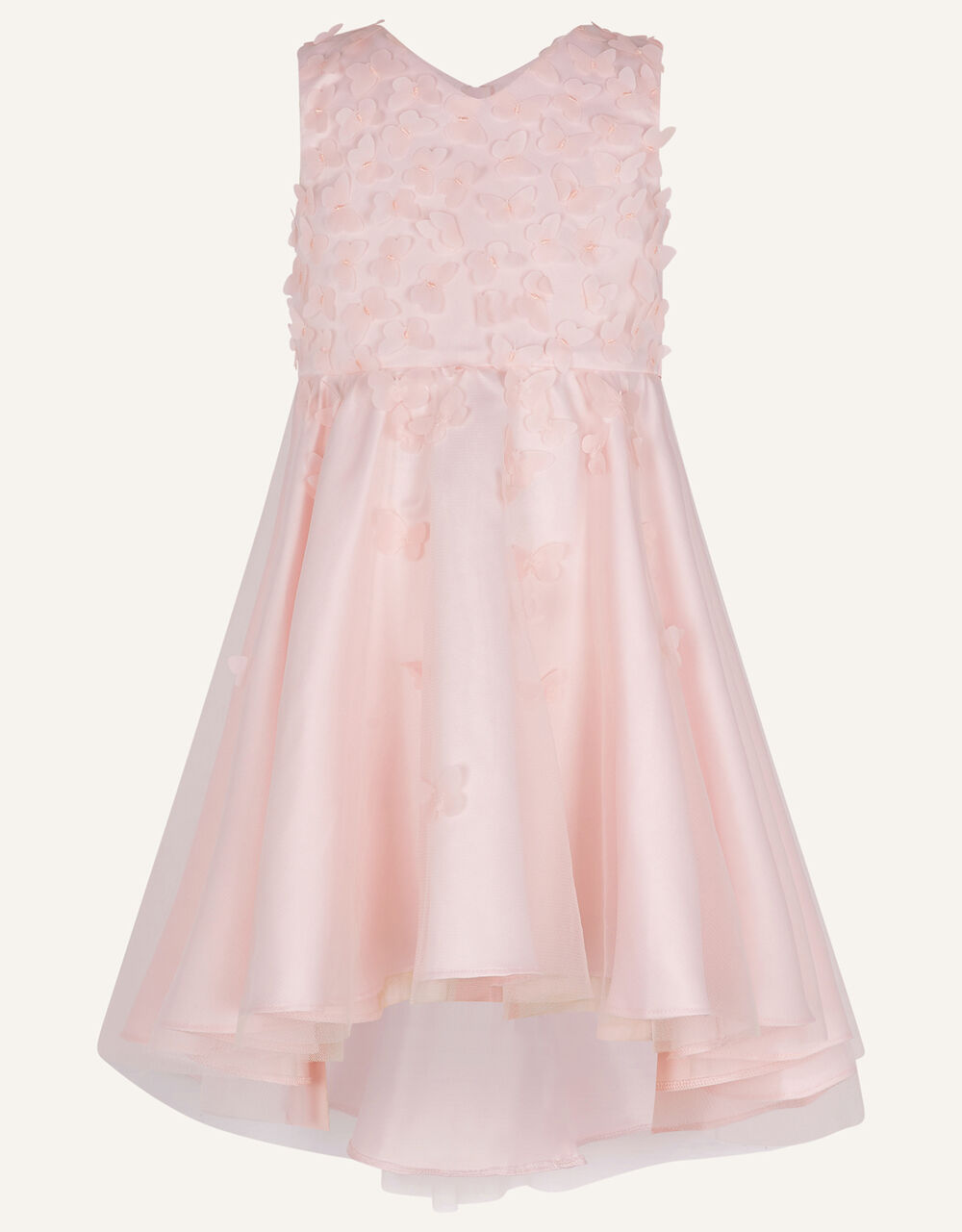 Children Girls 3-12yrs | Bella 3D Butterfly High Low Dress Pink - XT72256