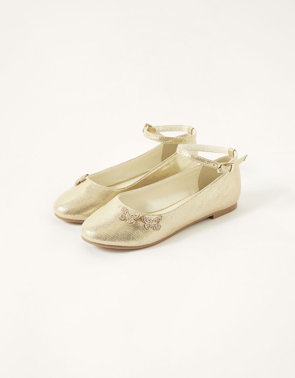Children Children's Shoes & Sandals | Shimmer Butterfly Ballerina Flats Gold - DE58792