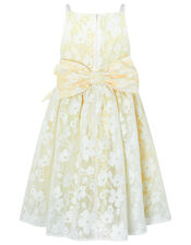 Lucille Floral Jacquard Dress, Yellow (LEMON), large