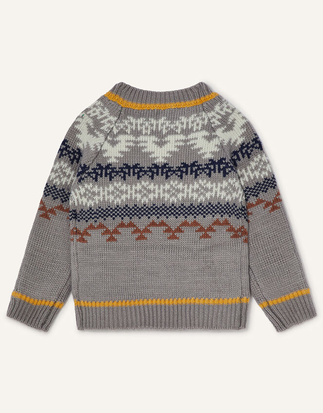 Fairisle Knit Jumper, Grey (GREY), large