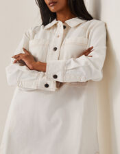 Nara Denim Tunic Shirt Dress, Natural (ECRU), large