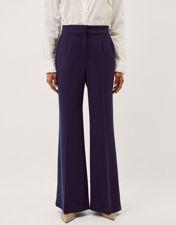 Erin Flared Trousers, Blue (NAVY), large