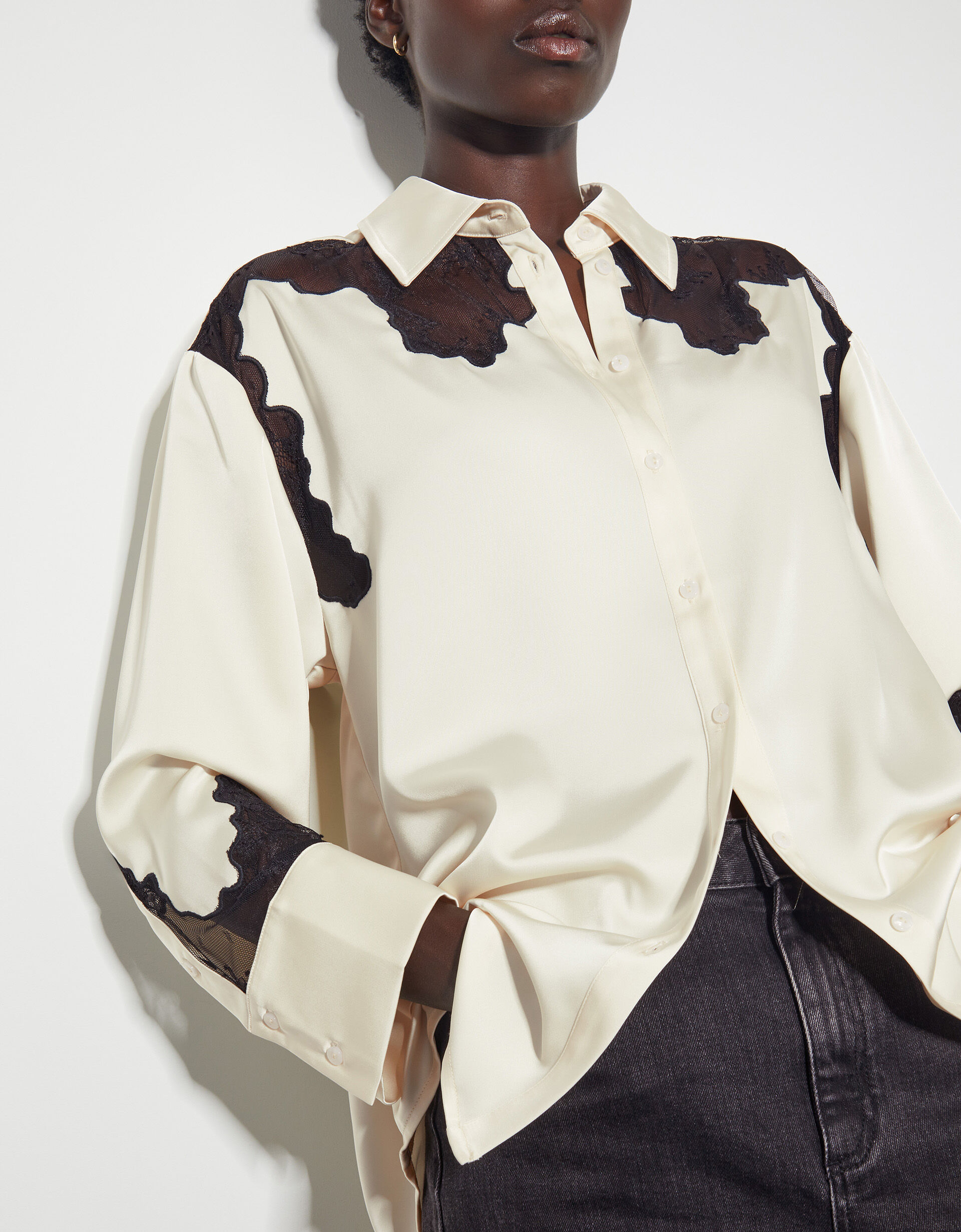 LAURENT WILD PAISLEY OXFORD LINEN SHIRT -  IVORY