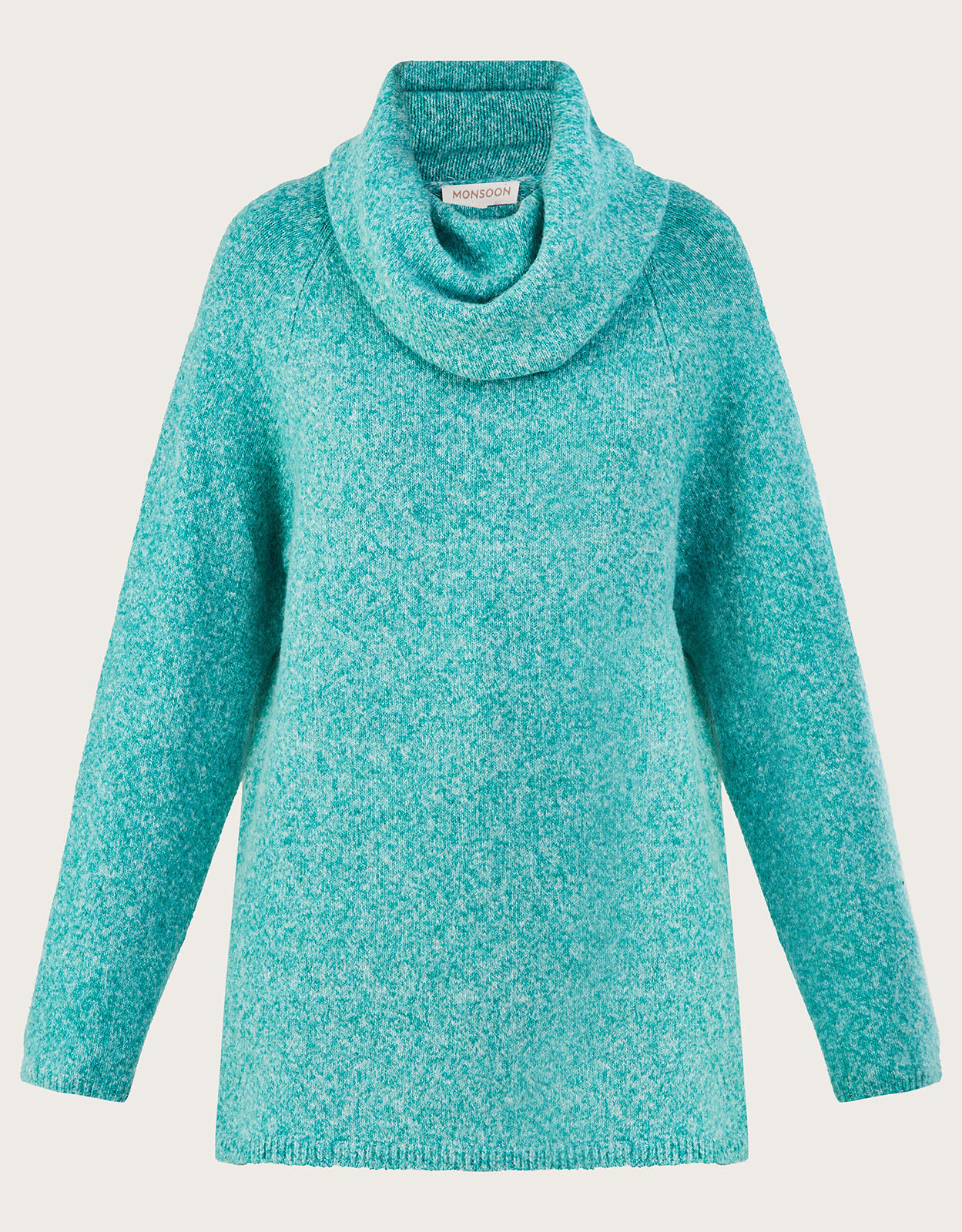 Cowl Neck Longline Jumper with Recycled 