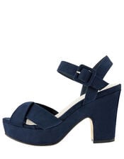 Polly Platform Heeled Sandals, Blue (NAVY), large