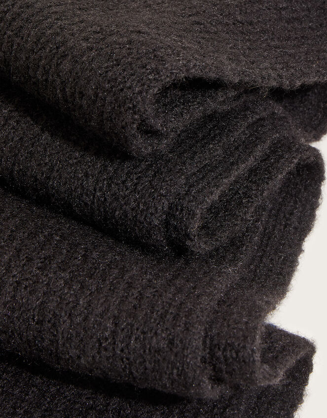 Super Soft Knit Scarf with Recycled Polyester Black