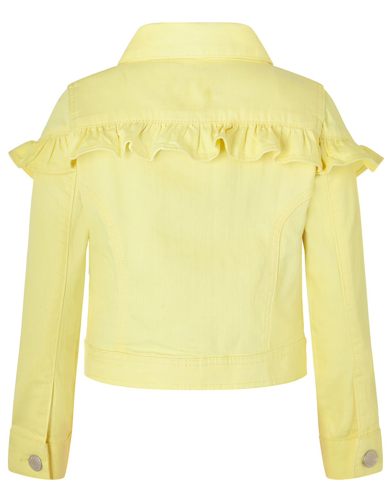 Layla Denim Jacket with Frills Yellow