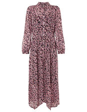 Floral Hanky Hem Shirt Dress, Pink (PINK), large