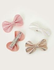 4-Pack Metallic Bow Hair Clips, , large