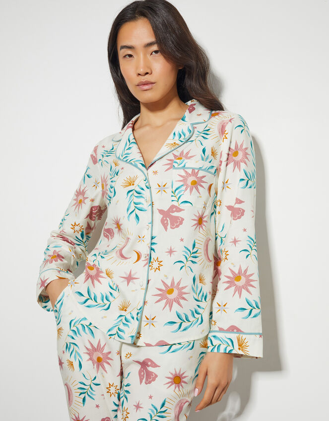 Celeste Celestial Print Pyjama Set, Cream (CREAM), large