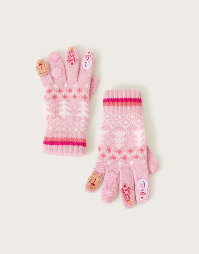 Ruby Reindeer Christmas Gloves, Pink (PINK), large