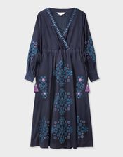 East Sophia Floral Embroidered Maxi Dress, Blue (NAVY), large