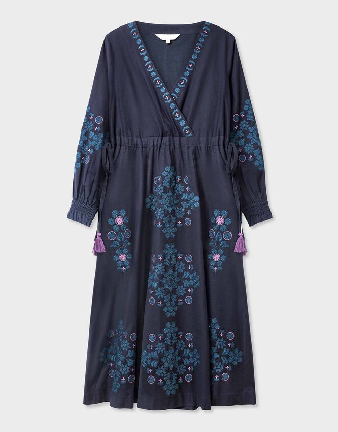 East Sophia Floral Embroidered Maxi Dress, Blue (NAVY), large