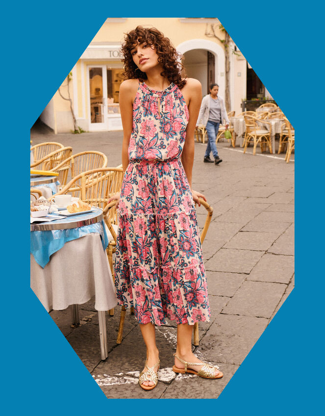 Petite Mendigote Ritu Floral Tiered Maxi Dress, Multi (MULTI), large