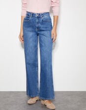 Rita Diamante High Rise Flare Jeans, Blue (MID AUTHENTIC BLUE), large