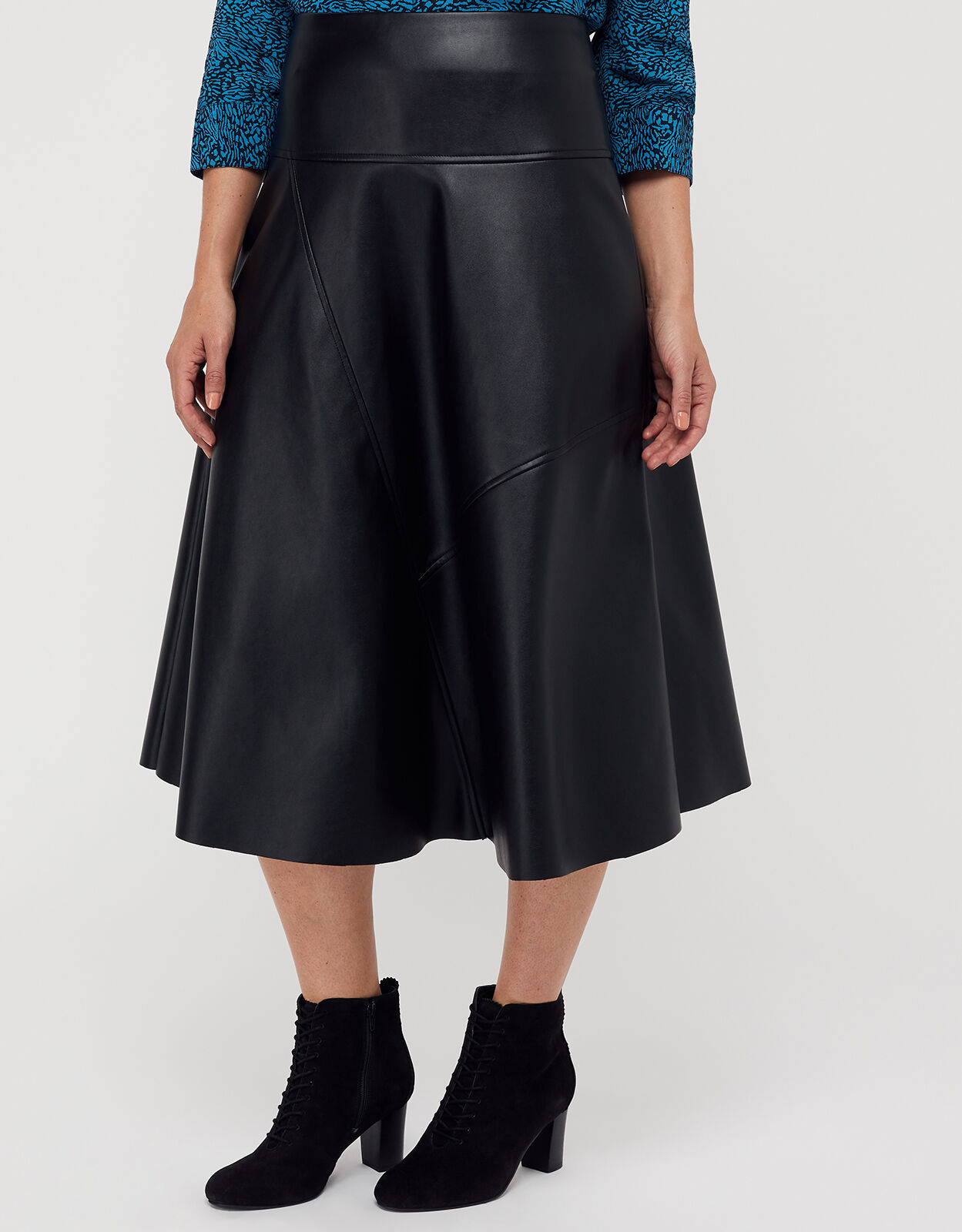 Green leather skirt monsoon online