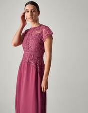 Monica Lace Bridesmaid Dress, DARK PINK, large