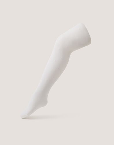 30 Denier Sheer Heart Tights, White (WHITE), large
