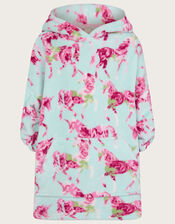Unicorn Rose Oversized Nightwear Hoodie, Blue (AQUA), large