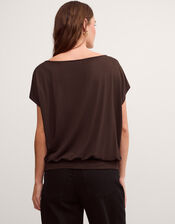 Dilly Jersey Top, Brown (CHOCOLATE), large