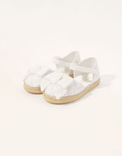 Broderie Espadrille Walker Shoes, White (WHITE), large
