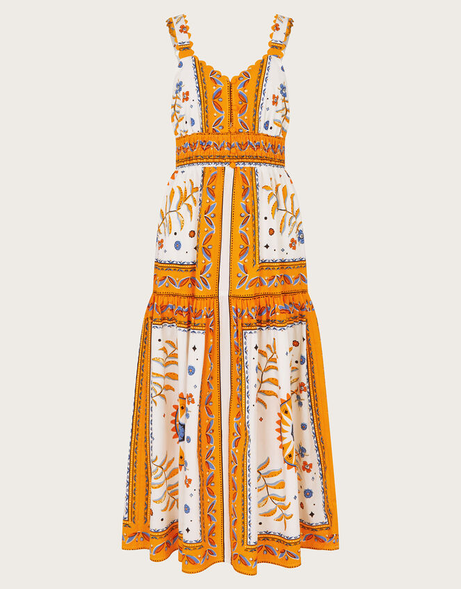 Anya Border Print Dress, Yellow (YELLOW), large