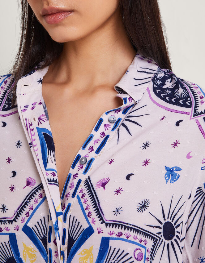 Elsie Print Shirt, Blue (BLUE), large