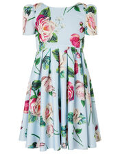 Floral Scuba Dress, Blue (PALE BLUE), large