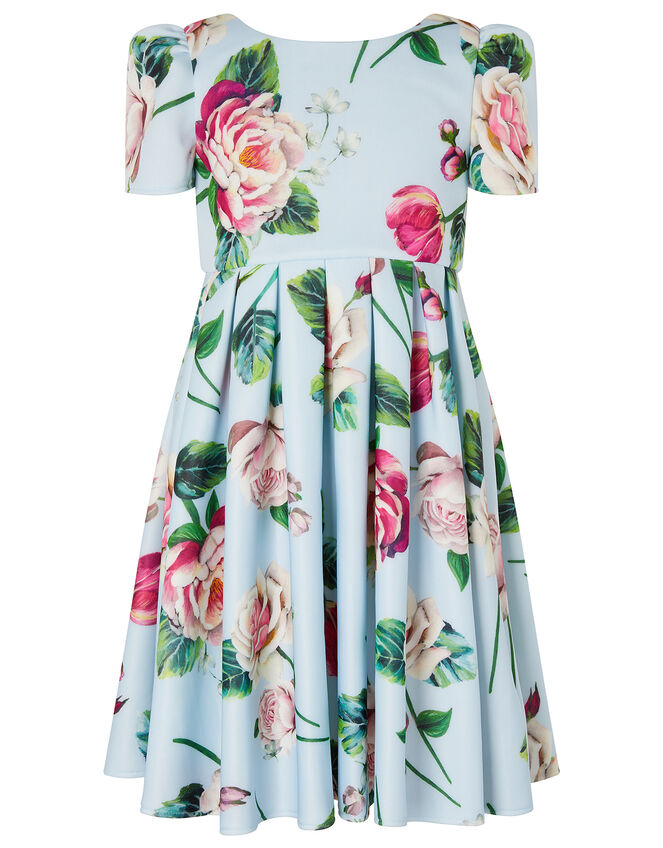 Floral Scuba Dress, Blue (PALE BLUE), large