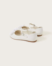 Kali Tulle Bow Ballerina Flats, Ivory (IVORY), large