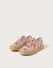Floral Print Espadrille Trainers, Multi (MULTI), large