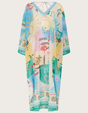 Skyla Print Long Kaftan, , large