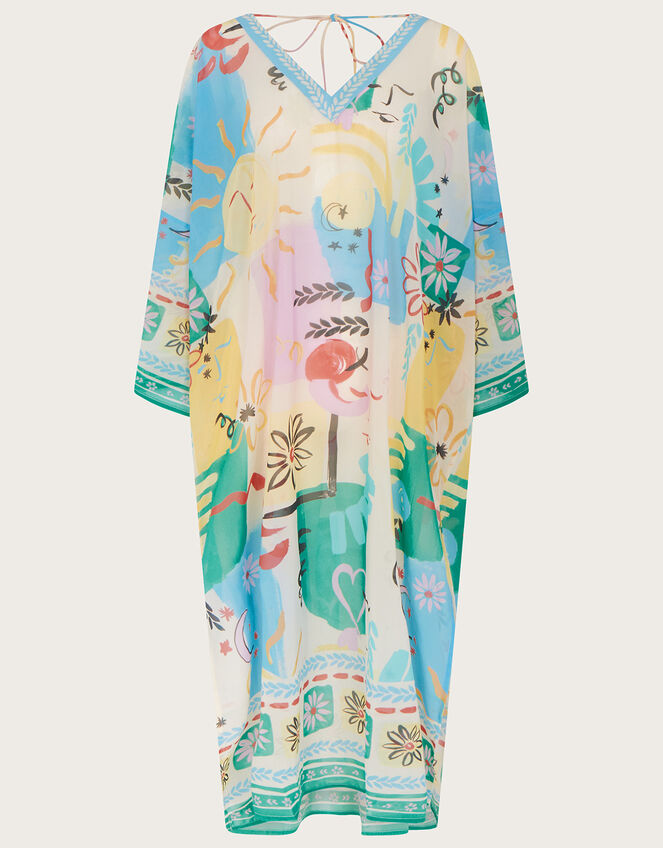 Skyla Print Long Kaftan, , large