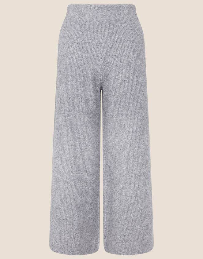 Lounge Wide Leg Knit Trousers, Grey (GREY MARL), large