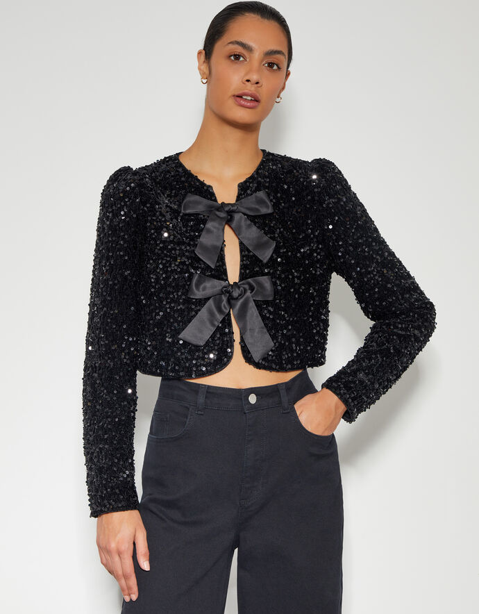 Wendy Sequin Bow Jacket