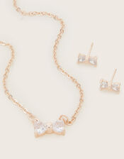 Cubic Zirconia Bow Jewellery Set, , large